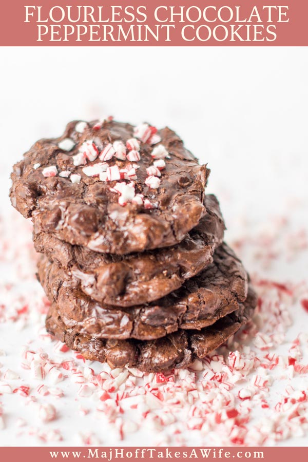 Perfect cookie to gift for the holidays! This recipe is naturally gluten free! Flourless Chocolate Peppermint Cookies are easy to make and a crowd-pleaser! #cookie #christmascookie #glutenfree #holidayrecipes