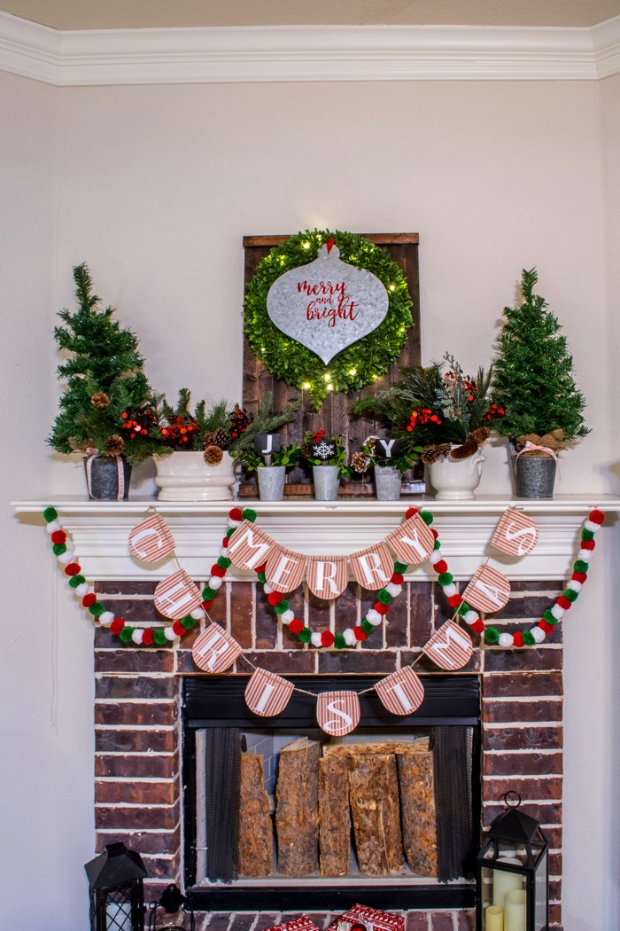 An amazingly simple 2016 Holiday House Tour inspired by Fixer Upper. Features classic colors: red, green and white with items purchased in Waco. CUTE!