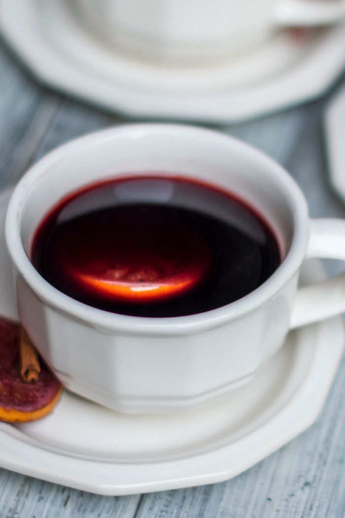 Mulled Wine in a teacup for a winter treat