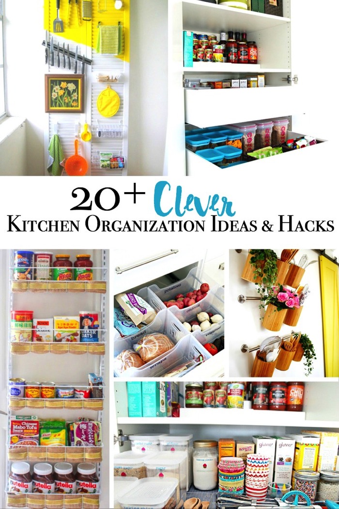 20 Plus clever kitchen organization ideas and hacks to claim the kitchen clutter beast.
