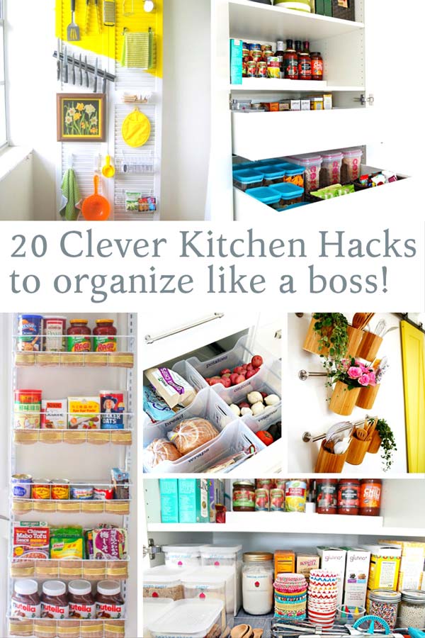Utilize every inch of cabinetry space with these genius hacks to keep your kitchen in top notch order. Organization is the key to having a functional and enjoyable kitchen! Being organized doesn’t mean breaking the bank! See all the clever ideas here!  via @mrsmajorhoff