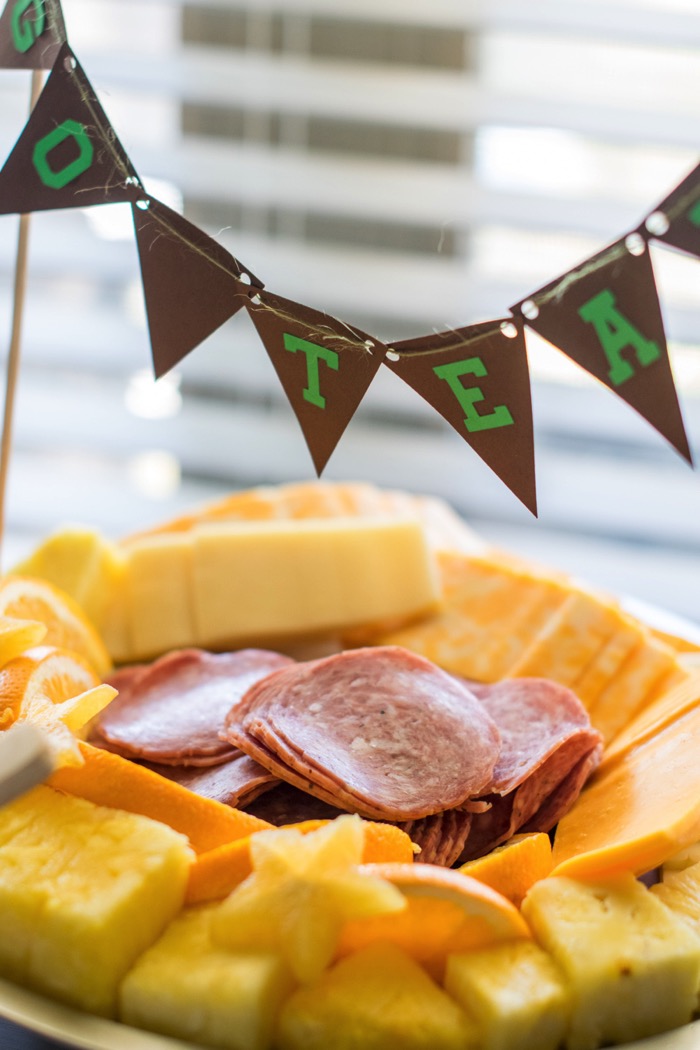 Easy to make salame, fruit and cheese platter for a party