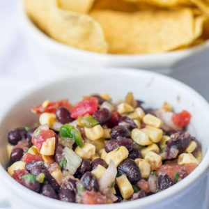 Black Bean and Corn Salsa with Three Peppers!