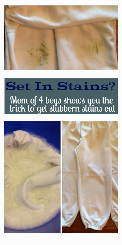 Have you ever wondered how to remove set in stains? A mom of 4 boys explains a simple method to remove grass stains, chocolate and other stubborn stains. You will be glad you read this method! Banish stains forever! via @mrsmajorhoff