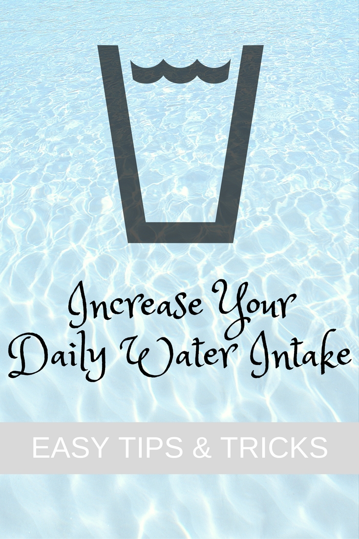 Train yourself to drink more water! Easy to implement tips and tricks to increase your daily water intake. Enjoy the benefits of drinking water!