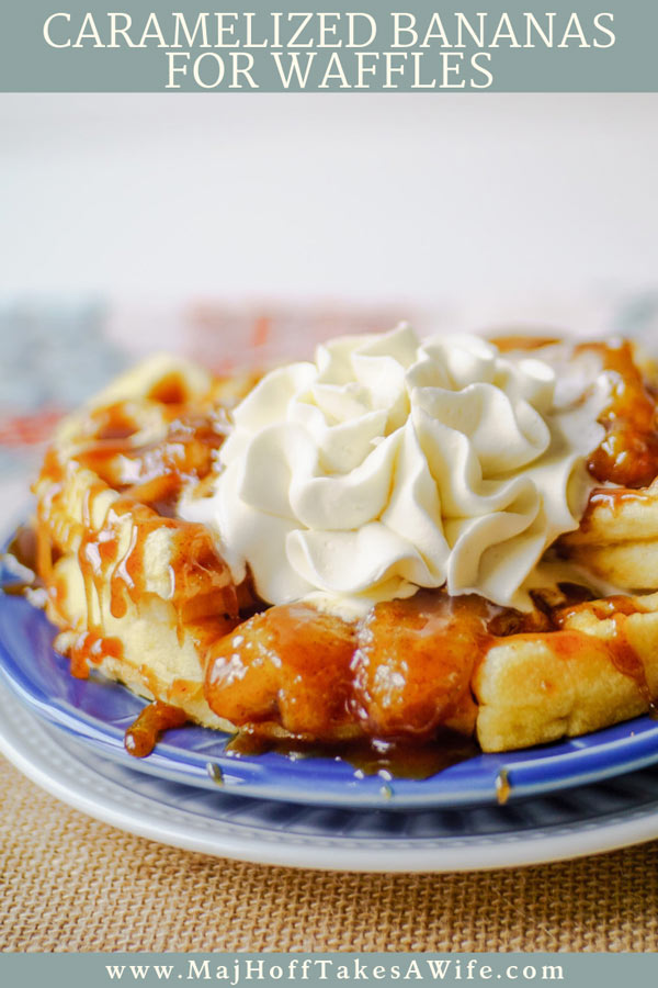 Caramelized banana waffles : Caramelized bananas will turn your weekend waffles to off the chart amazing thanks to a secret ingredient in the waffle recipe! #waffles #bananas #breakfast