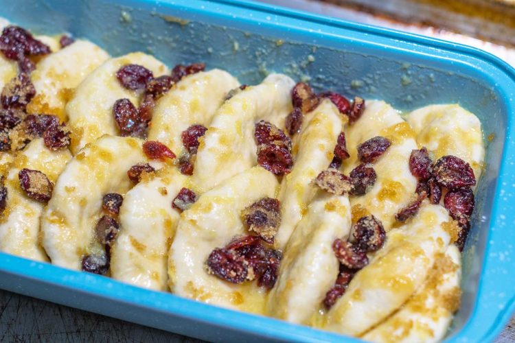 Cranberry orange bread before cooking