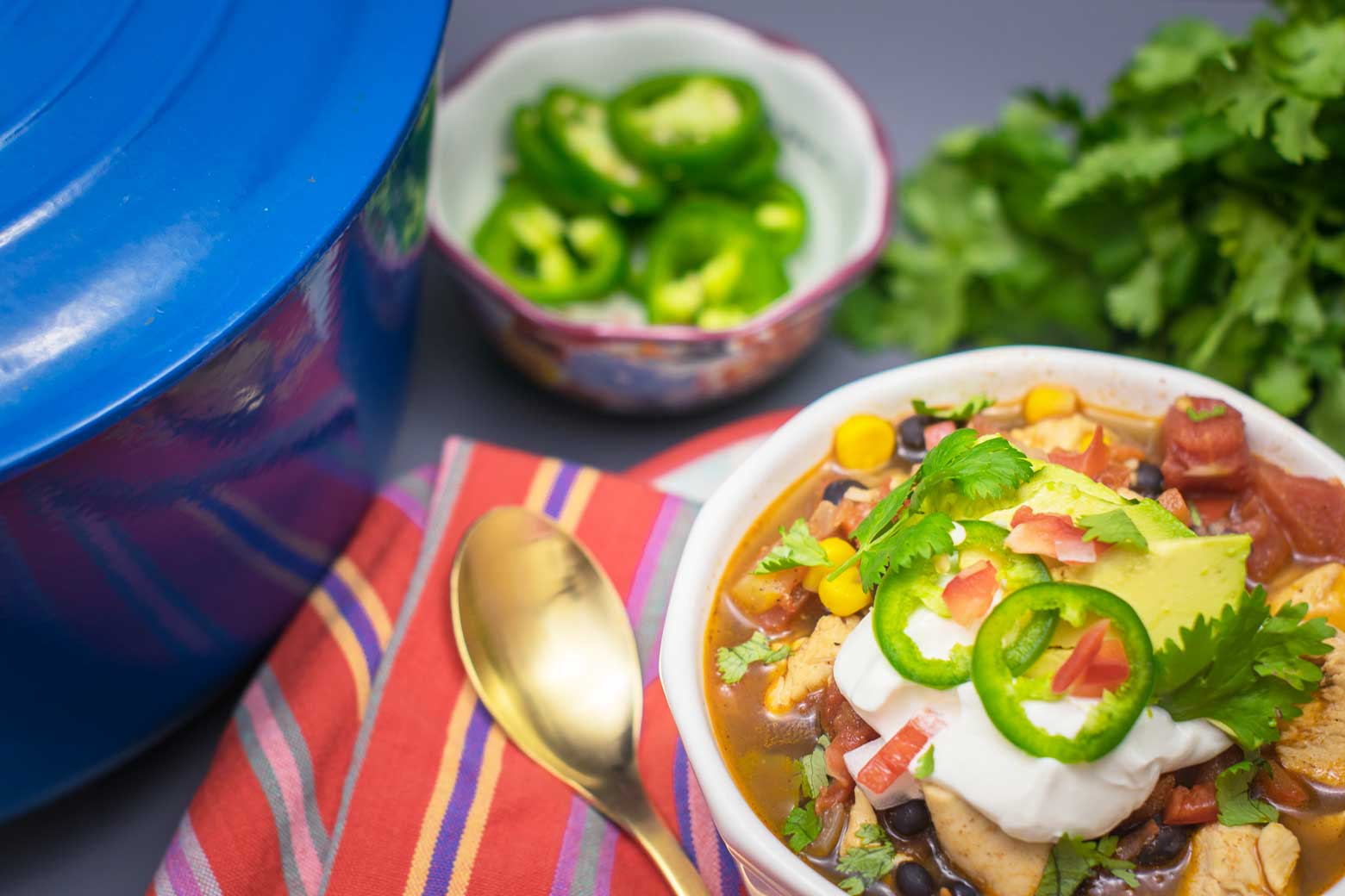 Using canned veggies saves time with this chicken chili!