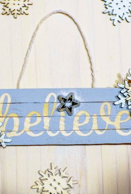 Craft a Believe Ornament that is easy to make with craft sticks and a Cricut Explore Air 2. You'll be amazed how quick they are to make!