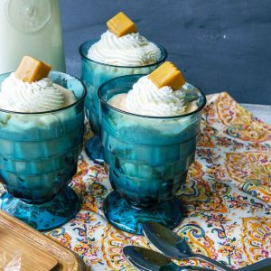 pudding made with milk and caramels