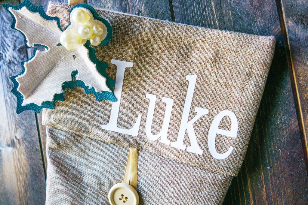 Personalized stocking with a cricut machine