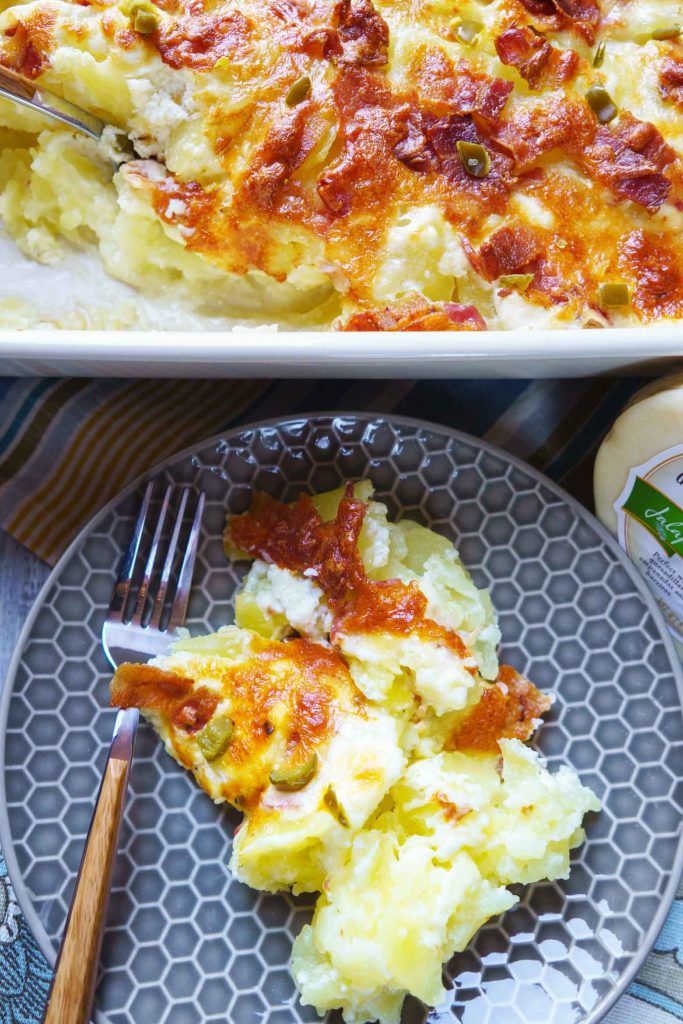 scalloped potatoes recipe with cheese bacon and jalapeños!