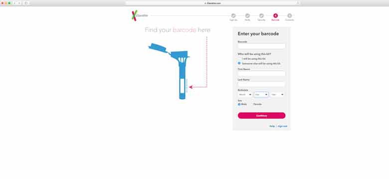 registering a dna kit with 23andme
