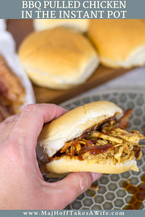 Pulled chicken sliders will be your new favorite snack on game day! They also make a quick week night meal full of flavor. Stacked with caramelized onion, pulled chicken breast smothered in a spicy dry rub, maple bbq sauce and a special ingredient you'd never guess! All made in a pressure cooker to save you time! #ad @PepperidgeFarm Slider Buns #LittleBunsBigWin #RespectTheBun #BakedWithCare #GameDayRecipes #sliders #sliderrecipe #instantpotchicken #pulledchicken via @mrsmajorhoff
