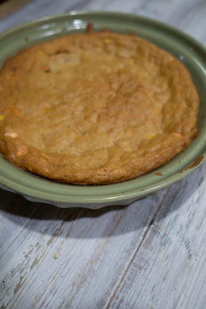 Reese's Pie step 4: Allow cookie crust to cool and flatten