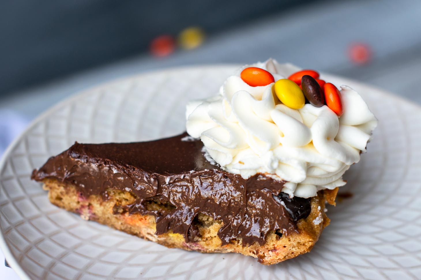 Reese's Pieces peanut butter chocolate pie