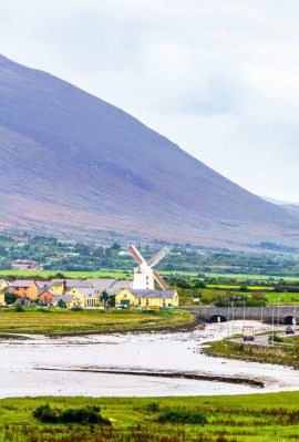 The Blennerville windmill in County Kerry as seen form the Wetlands observation deck.