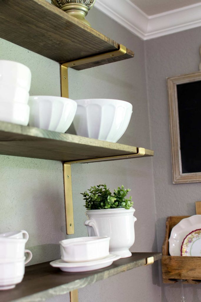 dining room shelves for dish display
