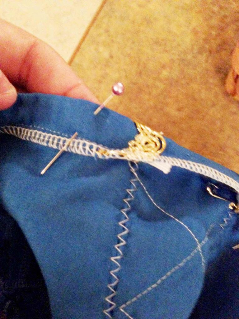sew a channel for elastic in a peasant dress