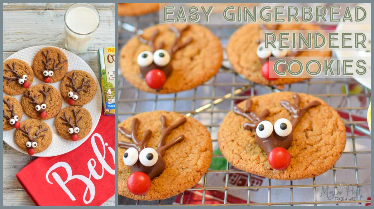 Easy Gingerbread reindeer cookies