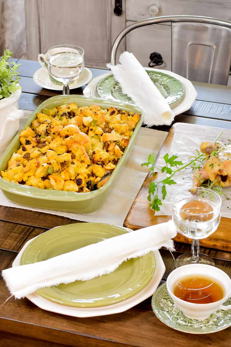 Ditch the stuffing mix and make homemade sausage stuffing to serve for your winter feast
