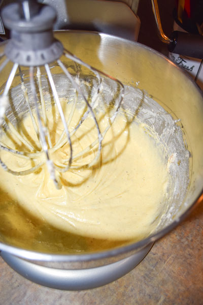 eggnog flavored cookie dough mixture before adding flour mixture
