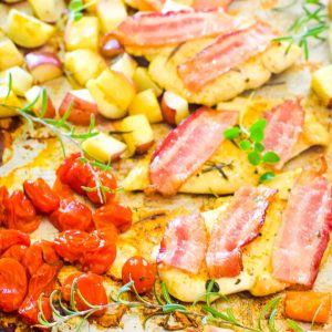 Sheet Pan Chicken and Bacon Dinner