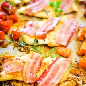 bacon topped chicken breasts