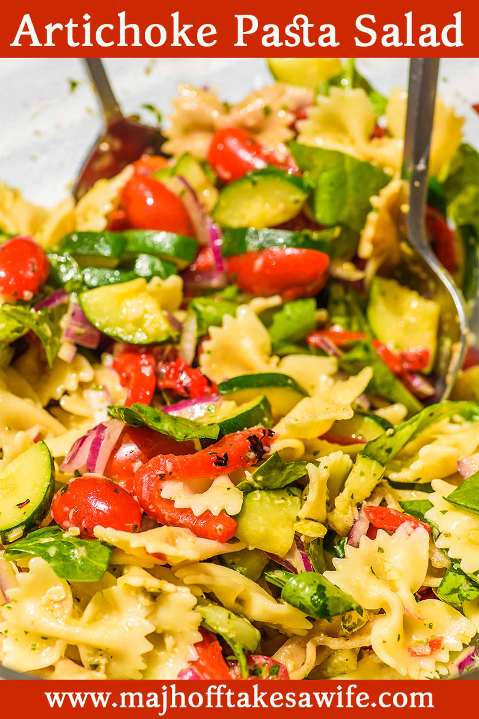 Homemade Pasta Salad with Artichokes and Summer Vegetables
