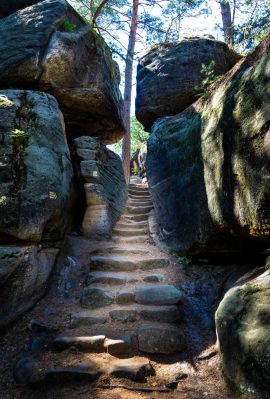 a rock stairway in Cseski Raj