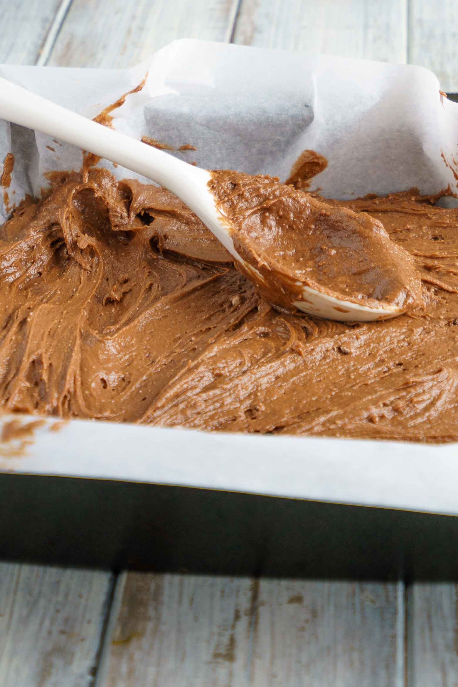 Chocolate cake mix and butter combine to make a crust