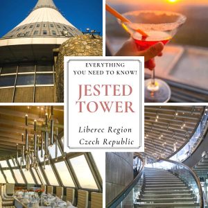 Jested Tower on Jested Mountain is a must see if visiting the Liberec region of the Czech Republic. This UFO shaped television transmission tower also boasts a first rate restaurant and hotel. The views are spectacular and not to be missed! 