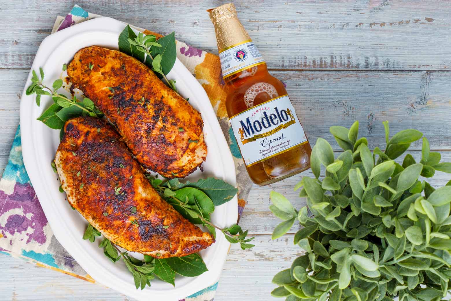 spice rubbed turkey tenders with modelo