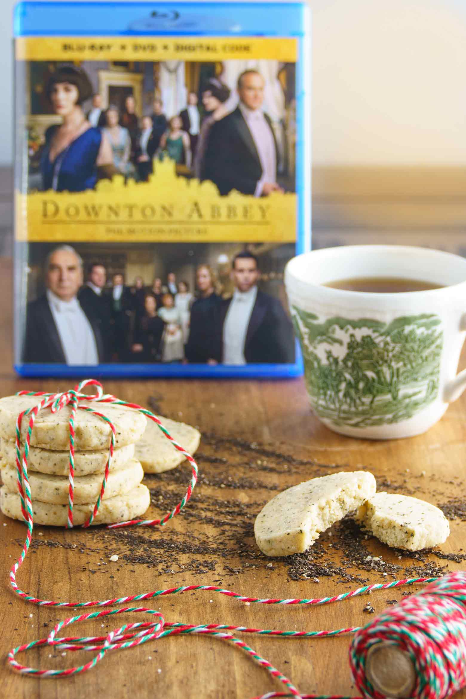 Downton Abbey DVD with tea and Cookies