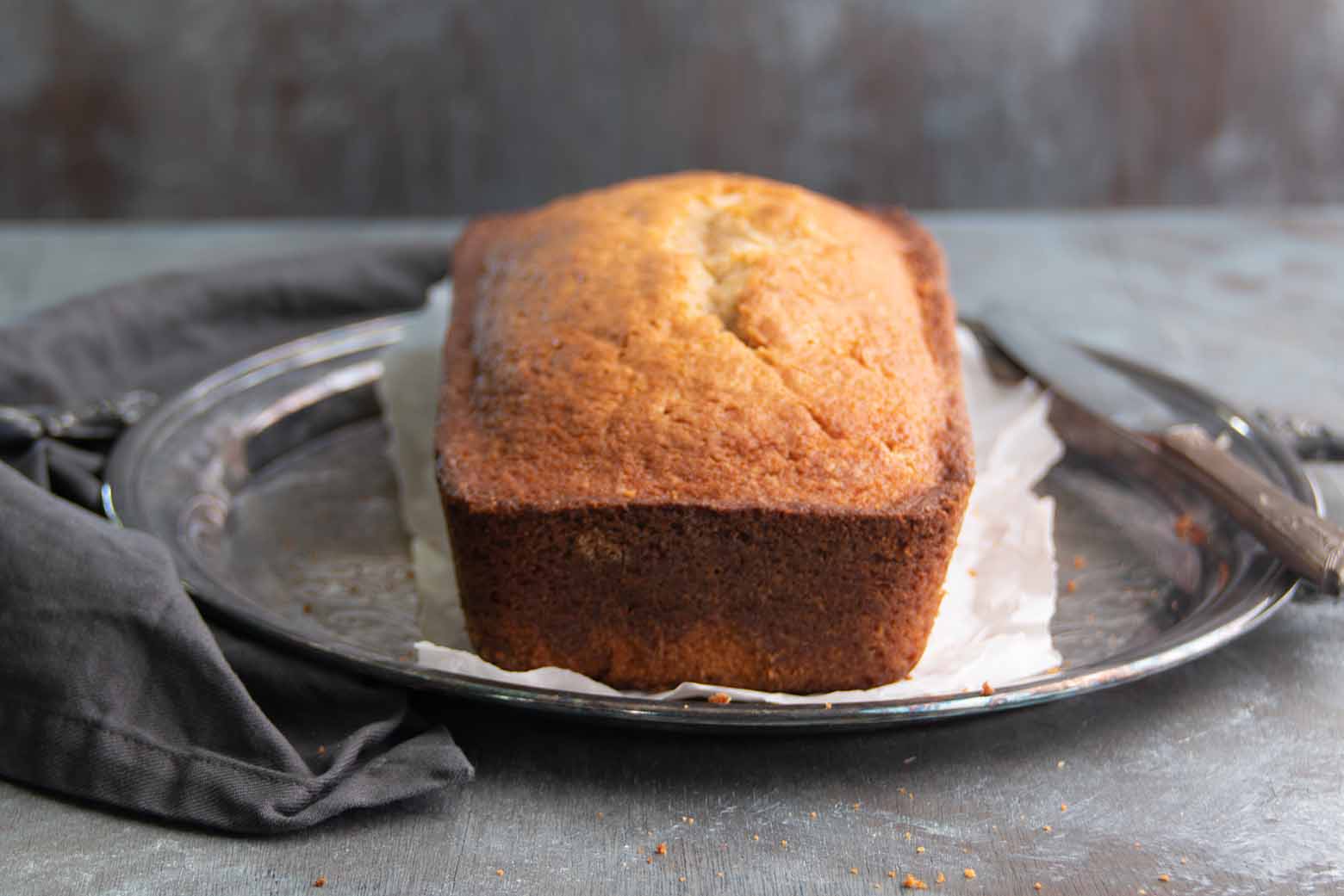 A spice loaf cake fresh out of the oven before frosting or decorating